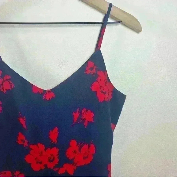 GAP | Women’s Navy Blue and Red Floral Dress | Size XS - Picture 2 of 14